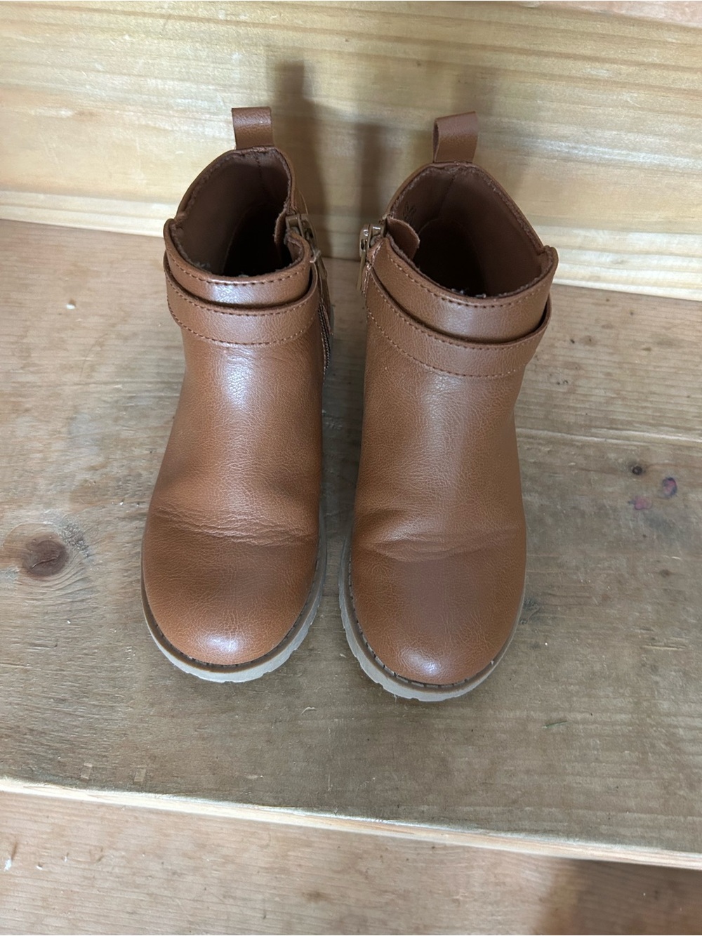 Old Navy Kids Brown Faux-Leather Ankle Boots